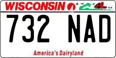 WI license plate 732NAD