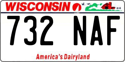 WI license plate 732NAF