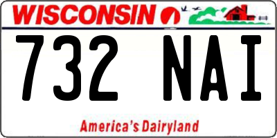 WI license plate 732NAI