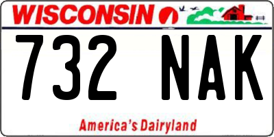 WI license plate 732NAK