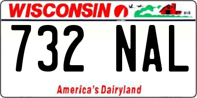 WI license plate 732NAL