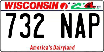 WI license plate 732NAP
