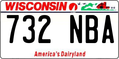 WI license plate 732NBA