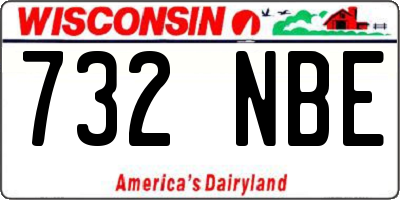 WI license plate 732NBE