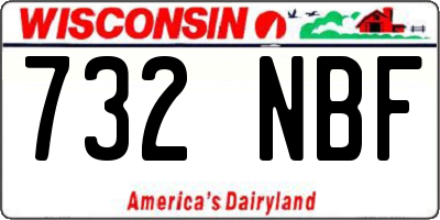 WI license plate 732NBF