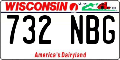 WI license plate 732NBG