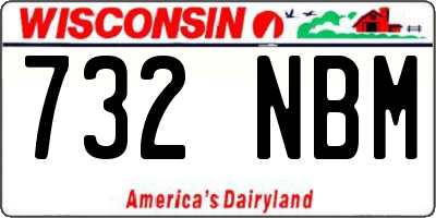 WI license plate 732NBM
