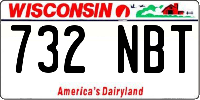 WI license plate 732NBT