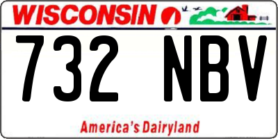 WI license plate 732NBV