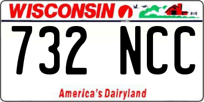 WI license plate 732NCC