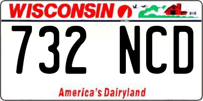 WI license plate 732NCD