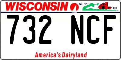WI license plate 732NCF