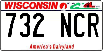 WI license plate 732NCR