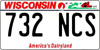 WI license plate 732NCS
