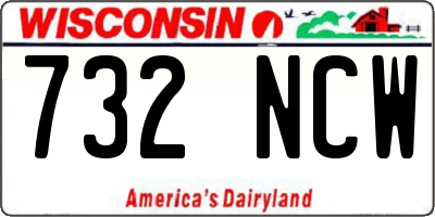 WI license plate 732NCW