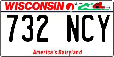 WI license plate 732NCY