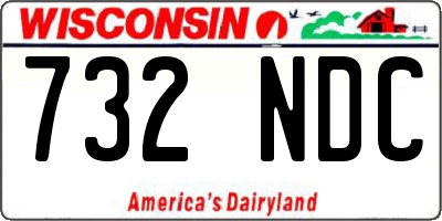 WI license plate 732NDC