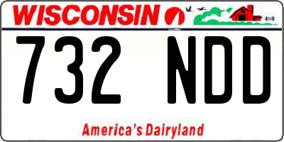 WI license plate 732NDD