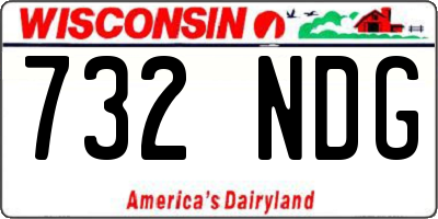 WI license plate 732NDG