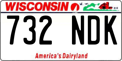 WI license plate 732NDK