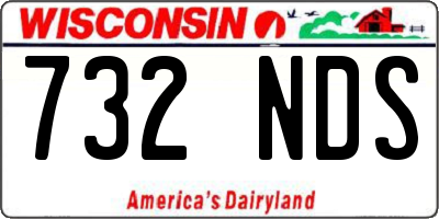 WI license plate 732NDS