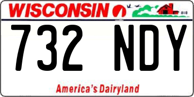 WI license plate 732NDY