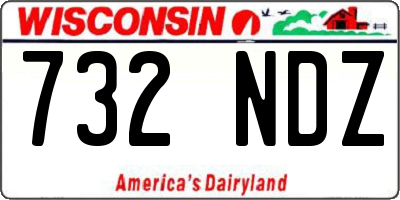 WI license plate 732NDZ