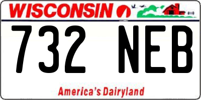 WI license plate 732NEB