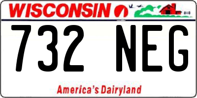 WI license plate 732NEG