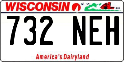 WI license plate 732NEH
