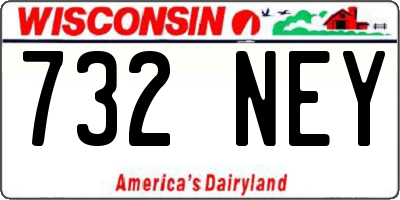 WI license plate 732NEY