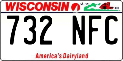 WI license plate 732NFC