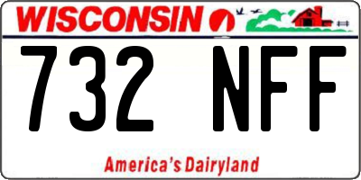 WI license plate 732NFF