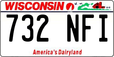 WI license plate 732NFI
