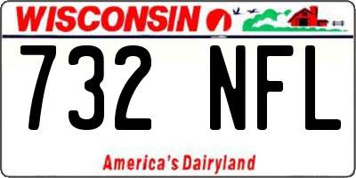 WI license plate 732NFL