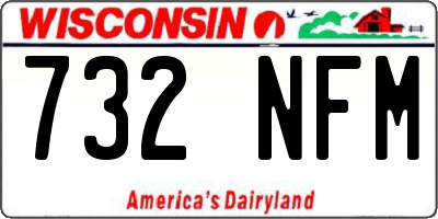 WI license plate 732NFM