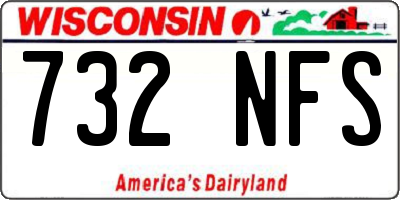WI license plate 732NFS