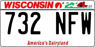 WI license plate 732NFW