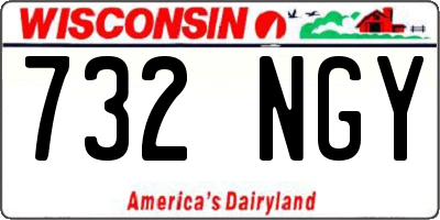 WI license plate 732NGY