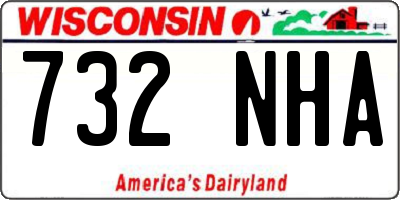 WI license plate 732NHA