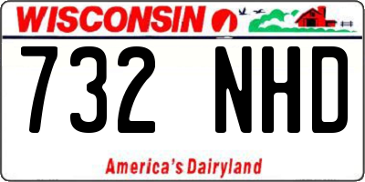 WI license plate 732NHD