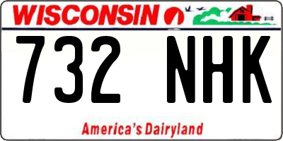 WI license plate 732NHK