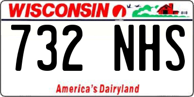 WI license plate 732NHS