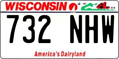 WI license plate 732NHW