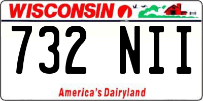 WI license plate 732NII