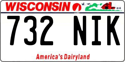 WI license plate 732NIK