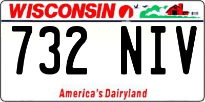 WI license plate 732NIV