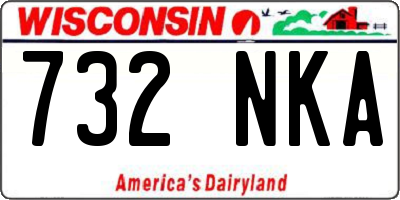 WI license plate 732NKA