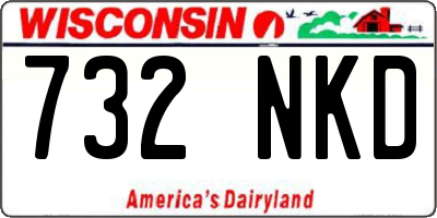 WI license plate 732NKD