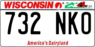 WI license plate 732NKO